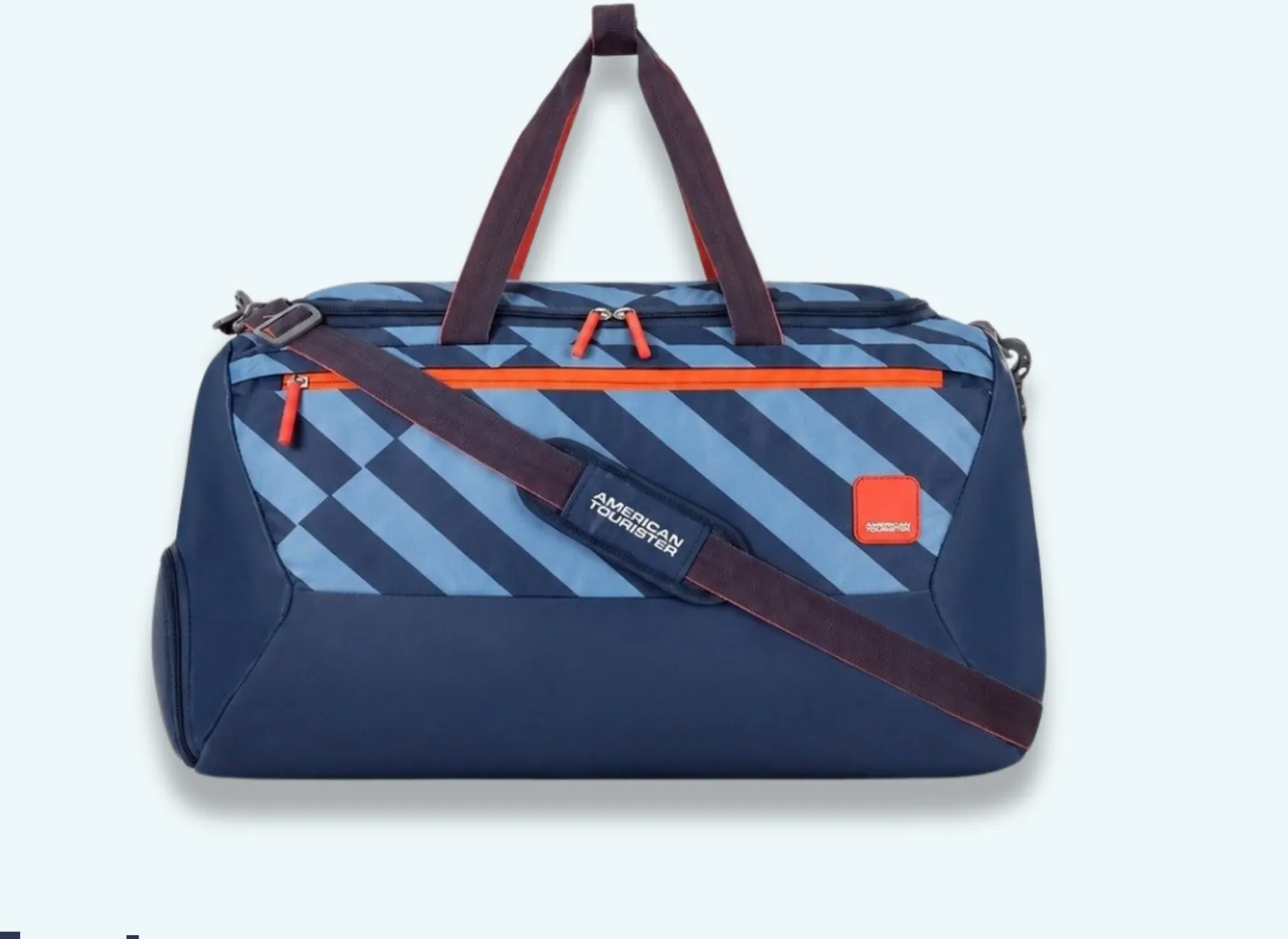 Navy patterned sport duffle bag